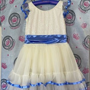 Cream and Blue Sequin Dress💙